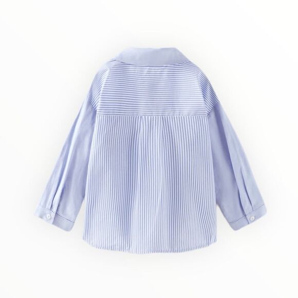 ZARA Kids | Blue | END-ON-END STRIPED SHIRT - Picture 3 of 6